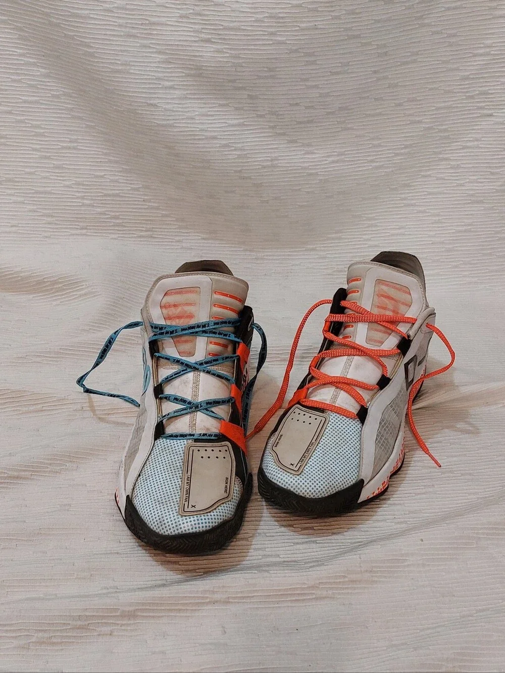adidas Pusha T × Dame DL90 White Blue Orange Athletic Shoes Size 13